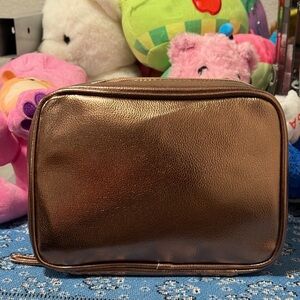 Metallic Bronze Cosmetic Bag Set - 3-Piece - New Without Tags